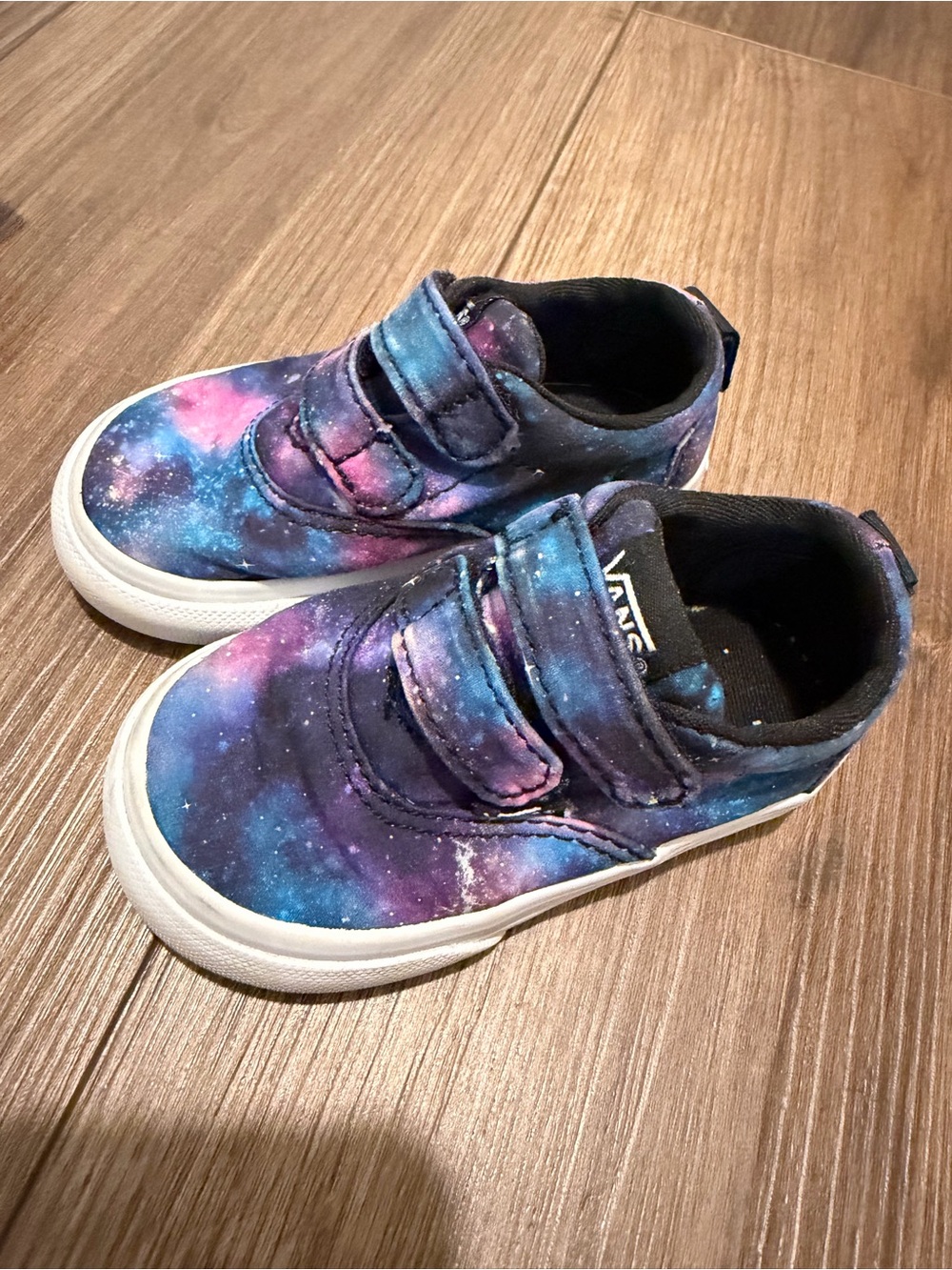 Vans Kids Galaxy Print Velcro Sneakers - Blue Purple Pink